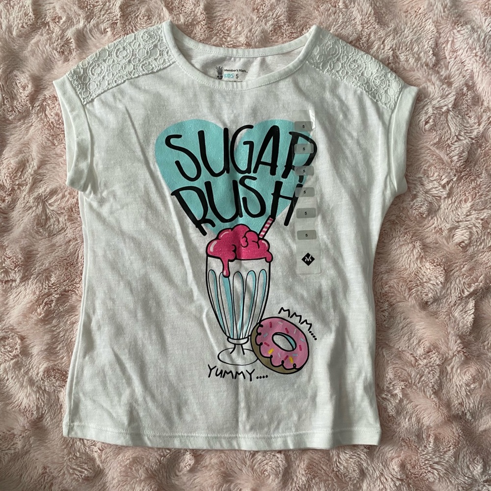 Girls’ White Ice Cream Donut Tee